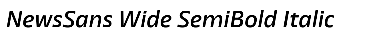 NewsSans Wide SemiBold Italic